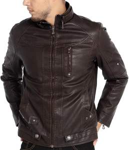 Nouveau blouson personnalisé en cuir PU pour hommes blouson d'aviateur grande taille blouson de moto personnalisé fabrication personnalisée - Product Image 4