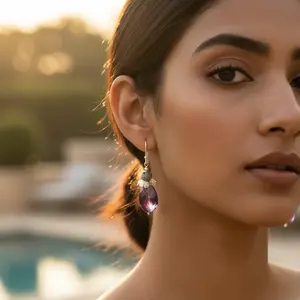 Pendientes de Plata 925 con Amatista, Joyería Elegante para Mujer, Accesorio de Moda - Product Image 1