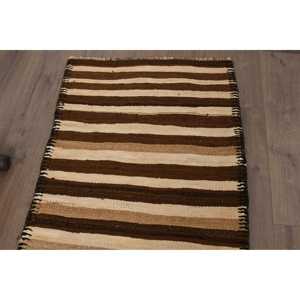 พรมวินเทจสไตล์ตุรกีขนาด 2.7x11.7 ฟุต ลายจุดสีน้ำตาล ทำจากขนสัตว์ - Product Image 4