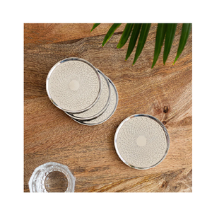Aluminum <b>coaster</b> Drink <b>Set</b> 2pcs <b>Coasters</b> <b>with</b> Base <b>Holder</b> <b>Coasters</b> for Outdoor Kitchen Bar use - Product Image 5