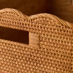 Panier de rangement carré en rotin avec poignée Organisateur fait main pour la décoration de la maison du Vietnam - Product Image 5
