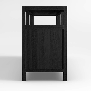 Modern <b>Black</b> Wood Sideboard <b>Cabinet</b> with <b>Storage</b> Drawers Minimalist Living Room Furniture - Product Image 5