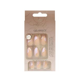 Juego de Uñas Artificiales ABS de Alta Calidad, Estilo Francés, Patrón de Almendras, Cobertura Completa, Pre-diseñadas, Efecto Gel, Puntas Medianas, con Pegamento - Product Image 1