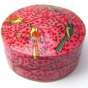 Traditional Kashmiri Art Paper Mache Trinket <b>Box</b> With Colorful Patterns Ideal For Gifts And <b>Keepsakes</b> - Product Image 1