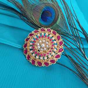 Bijoux de mode indiens Antique fausse perle perlée cristal grande bague de mariée réglable fabricant indien bijoux pour femmes - Product Image 3