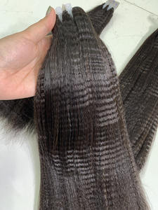 100% faisceaux de cheveux humains pour les femmes noires en gros crépus droit 17 pouces faisceaux vietnamiens Machine trame de cheveux - Product Image 5