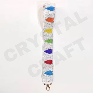 Sangles de sac de perles de rocaille en or blanc personnalisées Sangle de sac à main perlée étoile Swiftie Sangle de sac à main perlée personnalisée à la mode pour sacs - Product Image 4