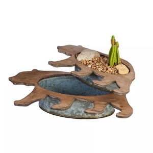 Juego de 2 jardineras de madera galvanizadas de oso Kodiak de 20 \ "X 10 \" X 4 \ "Tamaño resistente a la decoloración y a la intemperie para uso en el hogar y el jardín - Product Image 4