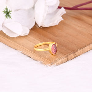 แหวนเงินแท้ 925 ชุบทองคำขาว ประดับพลอยธรรมชาติ แหวนทัวร์มาลีน ดีไซน์หรูหรา งานแฮนด์เมด สำหรับผู้หญิง - Product Image 2