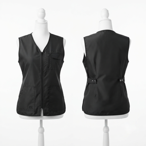 Chaqueta de Barbería para Mujer, Premium, 65% Poliéster, 35% Algodón, Tela Twill, 180 GSM, Cierre Rojo, Uniforme de Salón, Bordado Personalizado, Impresión DTF - Product Image 2