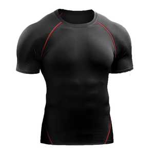2025 Summer Men's Compression T-Shirt Spandex/Cotton Quick Dry Elastic Anti-shrink 180g Sport Tops Running Athletic Gym Workout - Product Image 1