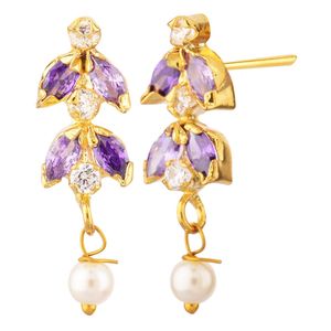 Pendientes de gota de perla CZ de Zirconia cúbica chapada en oro tradicional indio, joyería para mujeres y niñas - Product Image 4