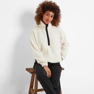 Veste polaire douce légère à fermeture éclair quart pour femmes Vestes de loisirs en plein air avec poches - Product Image 5