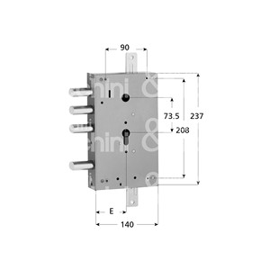 CERRADURA CILINDRO art. 862 3 tiros Cilindro en forma de zinc plateado no incluido Varillas no incluidas - Product Image 1