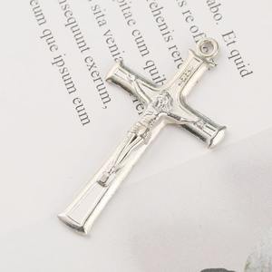 Jésus Croix Pendentif Collier Religieux Curcifix Icône Arts Chrétiens Artisanat Rectangle Métal Baptême Cadeau Usine En Gros - Product Image 2