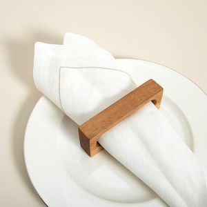 Porte-rond de serviette en bois d'acacia de haute qualité de forme carrée pour mariage ustensiles de cuisine de table décoratifs à usages multiples - Product Image 6