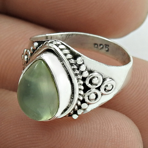 แหวนพลอย prehnite 925เงินสเตอร์ลิงที่ดีงามขายส่งเครื่องประดับแฮนด์เมดผู้หญิงแหวนผู้ผลิตอินเดีย - Product Image 2