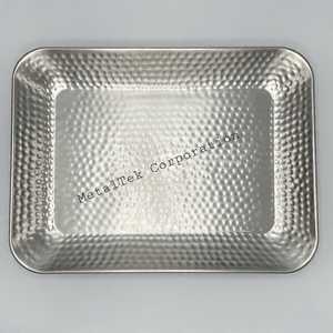 Bandeja DE SERVICIO DE Metal de aluminio decorativa multiusos elegante martillada antioxidante, vajilla de calidad duradera, bandeja texturizada para Bar - Product Image 5