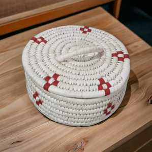 Low Cost High Quality Natural Handmade Round Woven Sabai Grass Bamboo <b>Wicker</b> <b>Basket</b> for Storing Items Durable <b>Basket</b> <b>with</b> <b>Lid</b> - Product Image 2