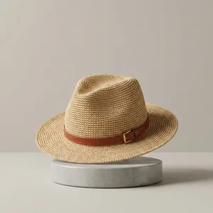 Sombrero Panamá Unisex de Lona con Ala Ancha, Cinta Ajustable, para Playa, Viajes, Aire Libre, Verano, Adultos - Product Image 6