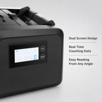 Compteur de billets SEMTOM de qualité professionnelle avec double écran LCD, détection UV/MG, chargement par l'arrière, portable