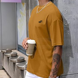 T-shirt ample surdimensionné à manches courtes pour hommes, couleur unie, design de logo personnalisé, T-shirts surdimensionnés pour hommes, nouveauté - Product Image 4