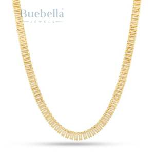 Venta caliente 925 Plata 14K Oro 6mm Moissanite Diamond Baguette Cadena de tenis para hombres Premium 6mm Moissanite Collar de diamantes - Product Image 3