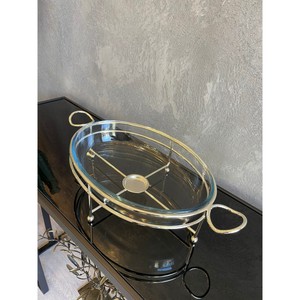 ขาตั้งสำหรับบริการอาหารทรงรีที่ให้ความร้อนทำจากวัสดุทองเหลืองคุณภาพ1st ชุบเงินใช้เป็นวัสดุเคลือบ - Product Image 1