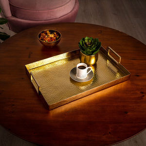 Juego más vendido, 2 platos de aluminio hechos a mano para servir, diseño sólido, Plato decorativo elegante de Color níquel áspero para Catering - Product Image 5