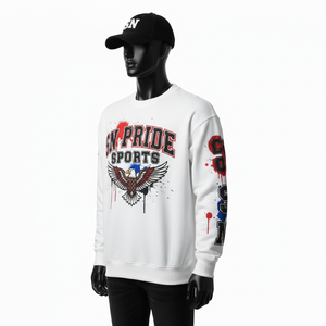 Sweat-shirt en molleton à col rond vintage pour homme imprimé sur mesure, 100% coton, séchage rapide - Product Image 2