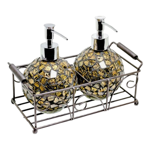 Dispensador de jabón brillante de Metal sostenible Dispensador de jabón de Metal de diseñador clásico hecho a mano para Cocina - Product Image 4