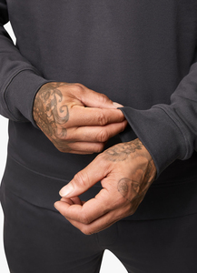 Chándal personalizado de dos piezas 100% de algodón polar de alta calidad para hombre, conjunto de Sudadera con cuello redondo estampado para primavera - Product Image 5