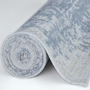 Alfombra Lavable Tejida Abstracta Azul Carina de Netline para Pasillo, Alfombra Boho de Poliéster para Sala de Estar y Dormitorio - Product Image 4