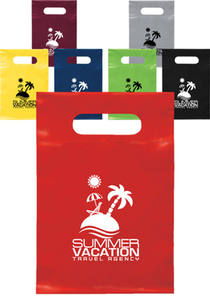 Bolsas de compras ecológicas HDPE troqueladas plegables de lujo con logotipo personalizado reutilizable con mango hasta la mano - Product Image 3