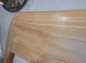 Beau banc de dossier en bois de teck finition naturelle sièges modernes entrée Design unique en bois intérieur extérieur hôtel Villa Resort - Product Image 4