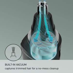 Tondeuse portable pour poils du nez et des oreilles pour hommes, aspiration humide/sèche, lame double tranchant haute performance, fonctionne sur piles, pour utilisation en voiture, plastique et métal - Product Image 5