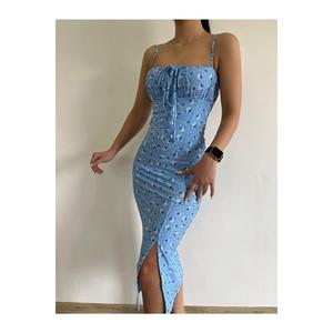 Abito lungo Casual con spacco floreale - Product Image 3