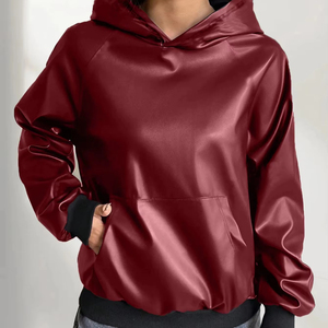 Otoño Invierno mujer cómodo pulóver Casual moda gran oferta sudaderas cuello redondo Tops insignia con capucha para correr al aire libre - Product Image 1