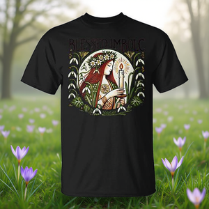 T-shirt con illustrazione della dea Imbolc, con le dee Brigid, per uomini e donne - Product Image 3