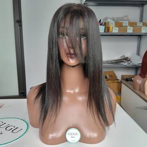 Venta al por mayor 150% 180% HD Cierre de encaje negro de las mujeres rizado Bob peluca con prearrancado suizo encaje frontal virgen cabello humano crudo - Product Image 3
