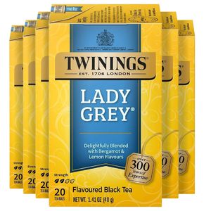 Twinings Lady Grey Black <b>Tea</b> Individually Wrapped Bags, 20 Count (Pack of 6) 120 Teabags - Product Image 3