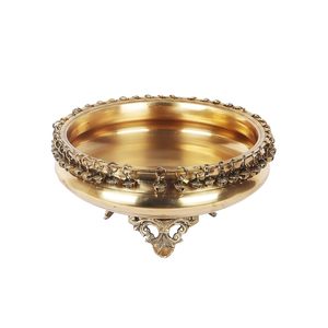 Tazón de servir de latón hecho a mano, Frutero de Metal decorativo para regalo de boda y uso de decoración de mesa de comedor - Product Image 1