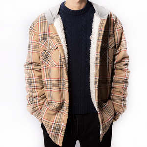 Chaqueta de Invierno para Hombre, Estilo Urbano, Personalizable con Etiqueta Privada, Transpirable, de Lona a Cuadros, Impermeable, Cortavientos, Forro Grueso - Product Image 4