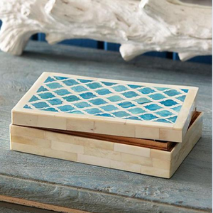 Exquisita caja de joyería con incrustaciones de hueso de cuerno de madera artesanal perfecta para almacenar accesorios o regalos en ventas al por mayor asequibles - Product Image 1