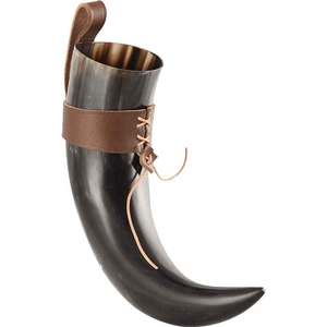 Viking Food-Safe Véritable Tasse à boire en corne avec support en cuir Style animal pour mariage, maison, hôtel, inspiré de l'Inde - Product Image 3