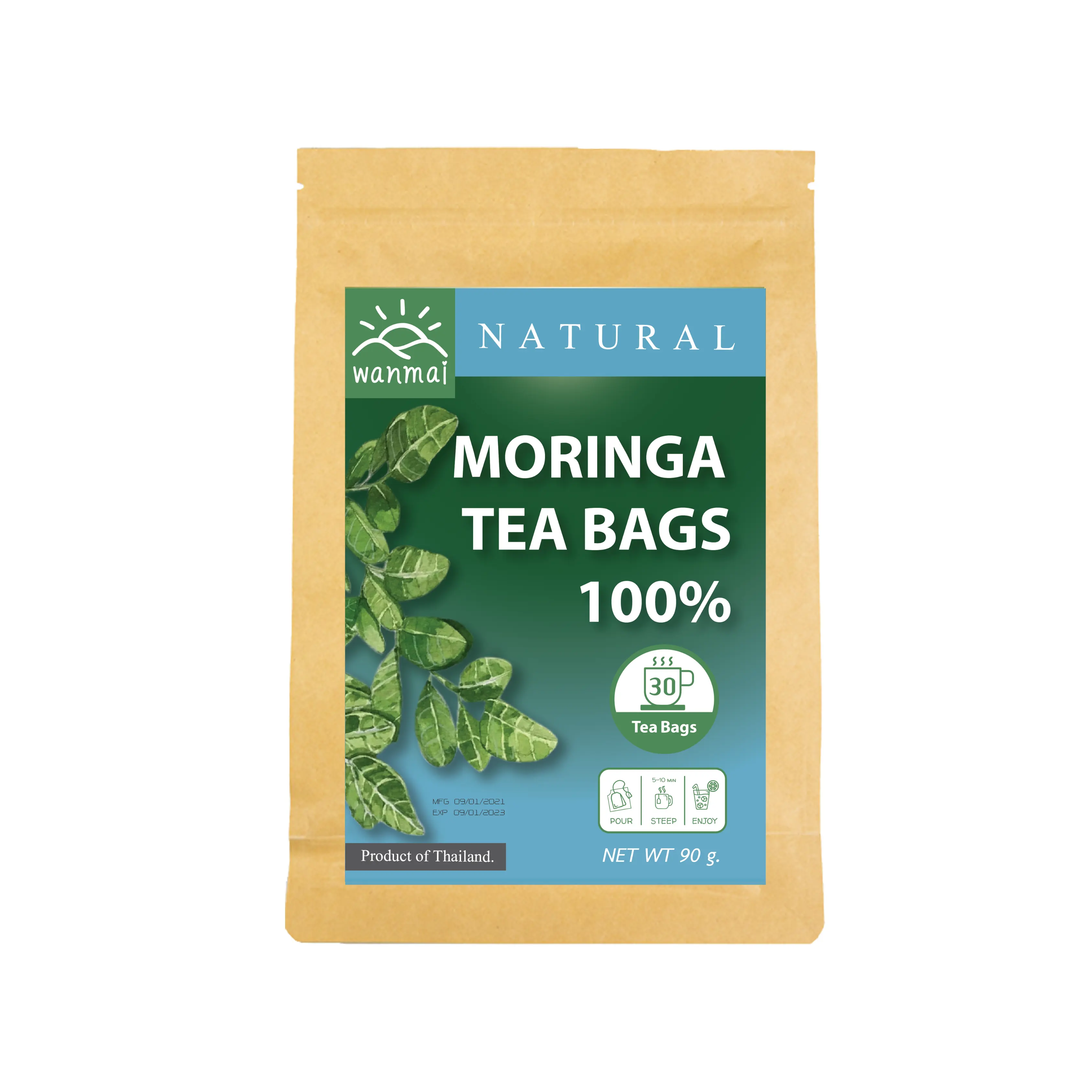 WANMAI29 Moringa Tea Natural And Healthy Instant Honey Ginger Tea Custom Flavor Powder Tea Customized Packaging Style