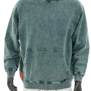 Sudadera con capucha lavada con ácido de peso pesado de calidad al por mayor, sudaderas personalizadas para hombre, Jersey 100% de algodón, sudadera holgada con capucha desteñida al sol 2025 - Product Image 4