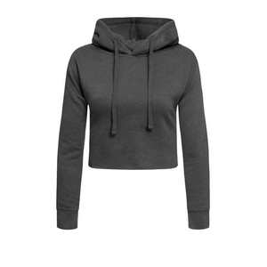 Sudadera con capucha recortada para mujer de alta calidad, ajuste cómodo y elegante, perfecto para ropa informal y entrenamientos - Product Image 1