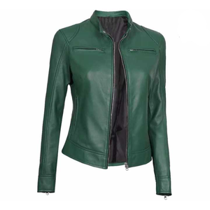 เสื้อแจ็กเก็ตหนังสำหรับนักแข่งหญิงเสื้อแจ็กเก็ตหนังเทียมสำหรับนักแข่งมอเตอร์ไซค์ระบายอากาศได้ดี - Product Image 4