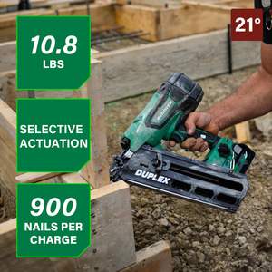 Clavadora Neumática Inalámbrica MultiVolt de 36 V para Metal, 3-1/2 Pulgadas, Grado DIY, Doble Cabezal, con Batería de Iones de Litio de 2.5 Ah - Product Image 1